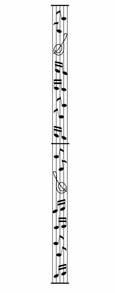 music note tattoos  long and thin for spine tattoo 