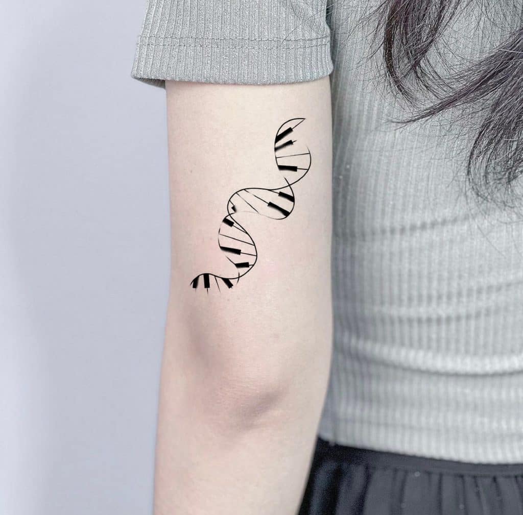 piano keys tattoo 