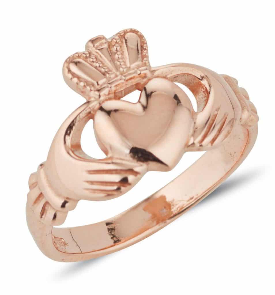 rose gold claddagh ring
