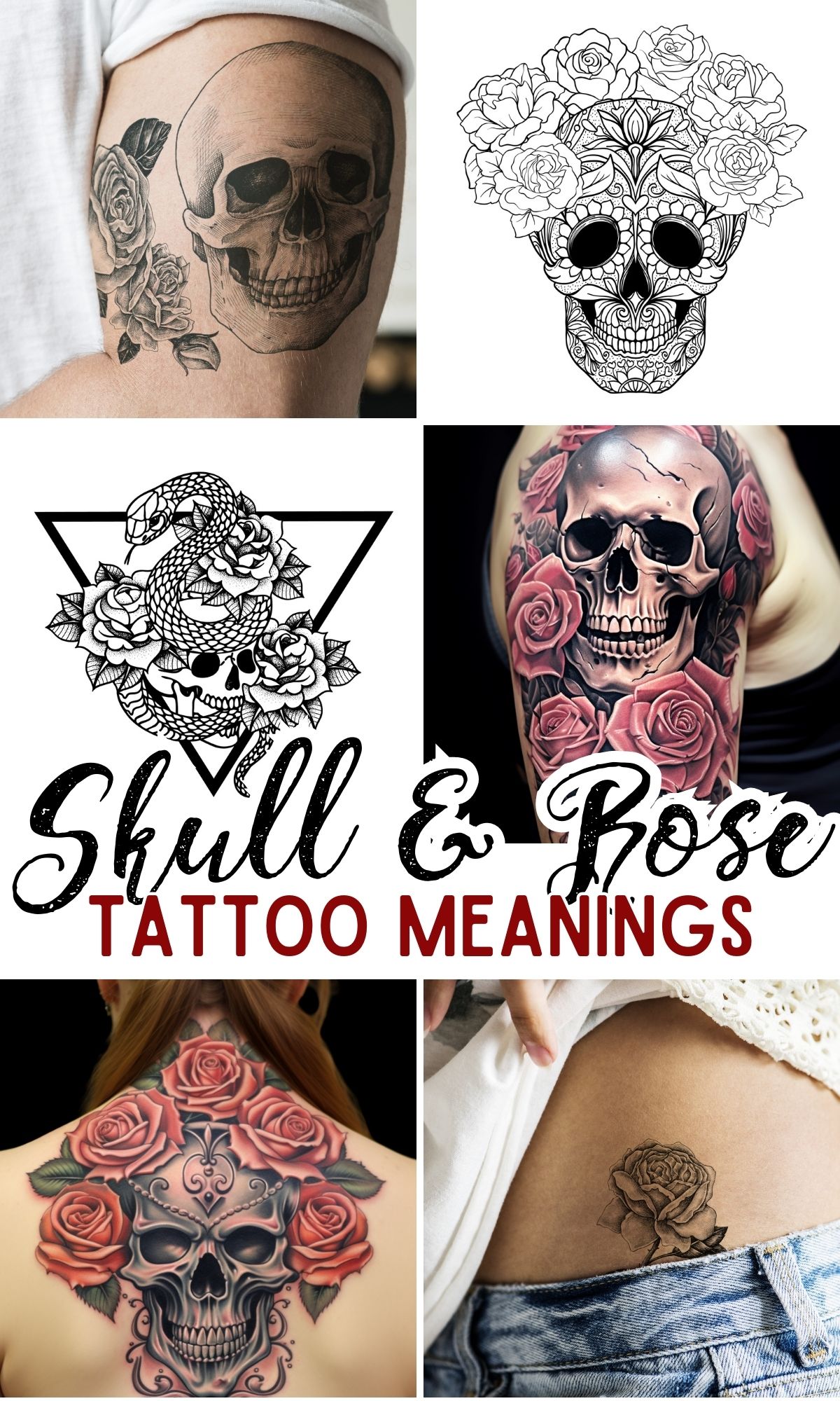 skull and rose tattoo meaning and symbolism and designs