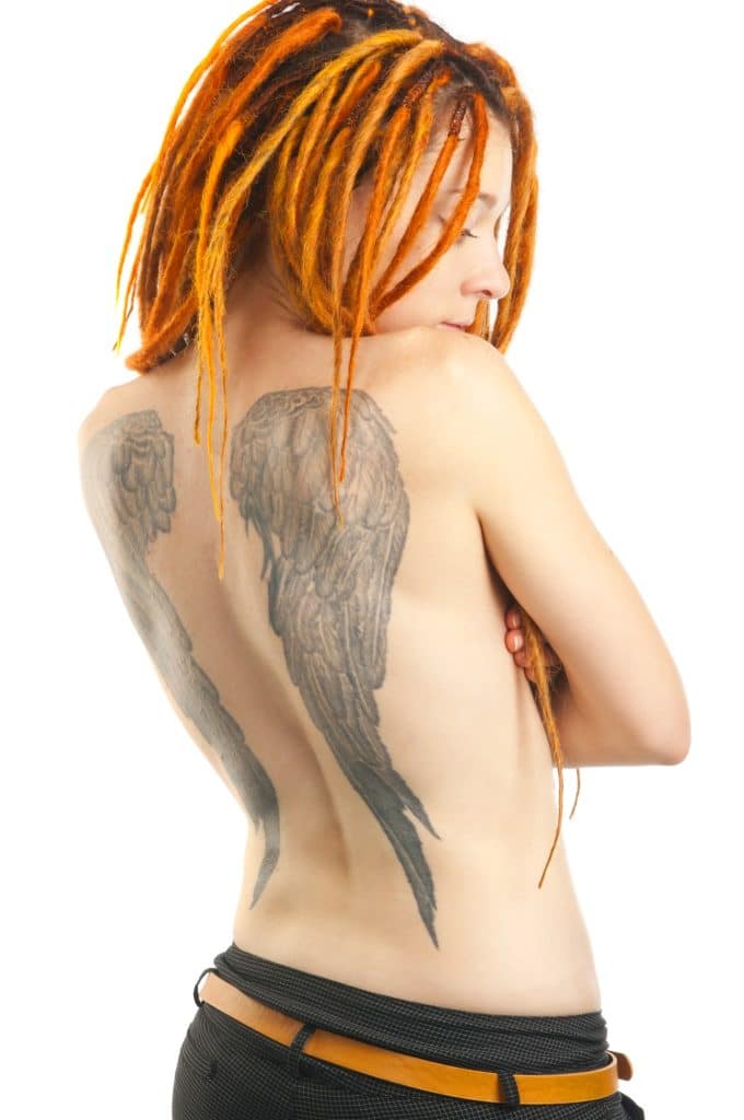 large back angel wings tattoo
