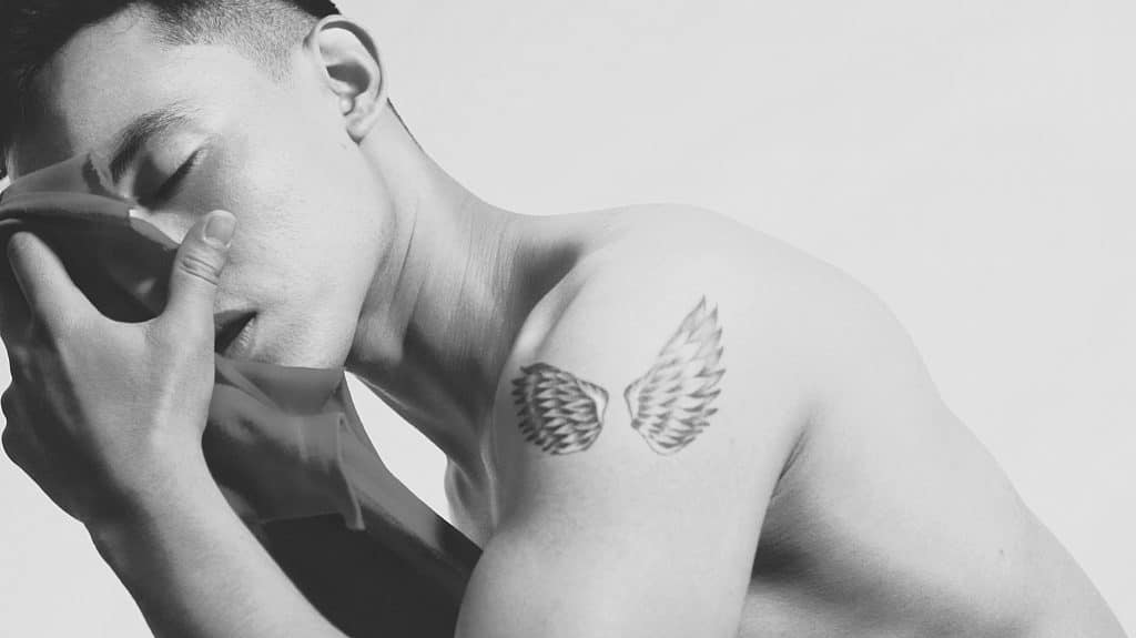 small angel wings tattoo
