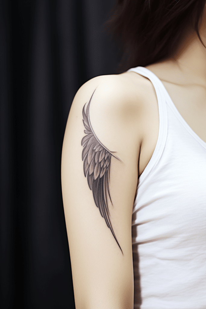 innocent and simple angel wings tattoo