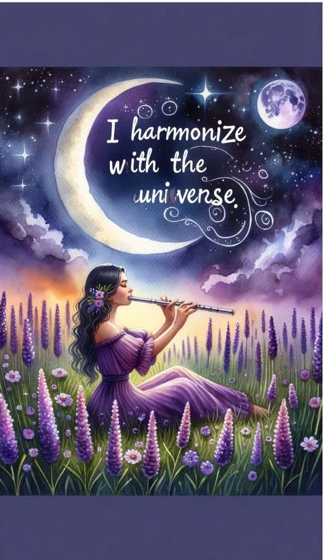 I harmonise with the universe free printable affirmation card