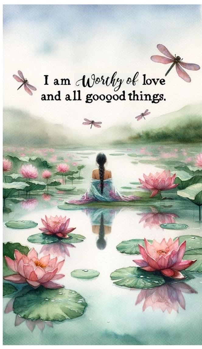 I am worthy of love and all good things free printable affirmation card