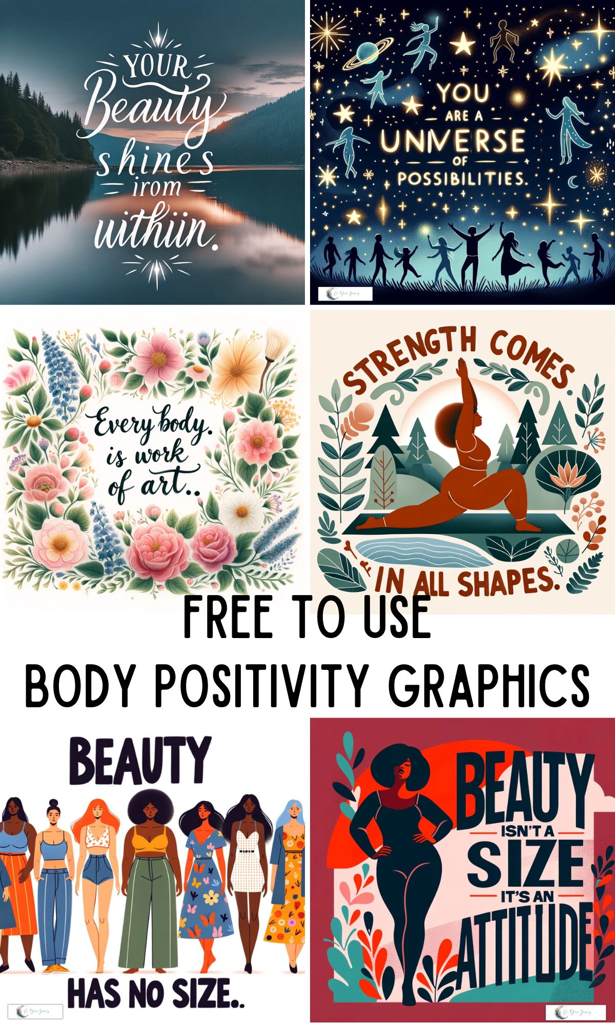 free to use body positivity quote graphics for instagram and social media