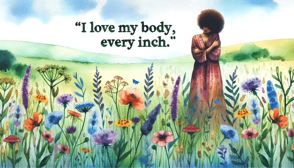 I love my body every inch free printable affirmation card