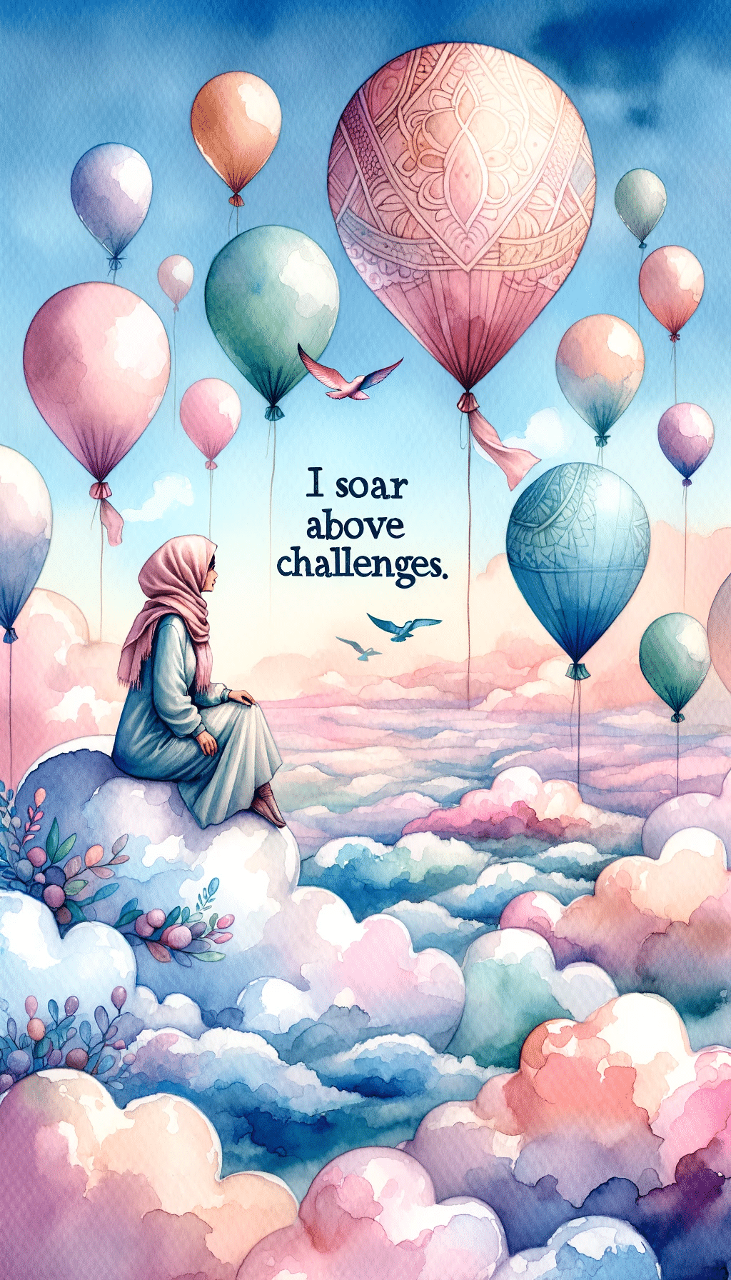 I soar above challenges free printable affirmation card