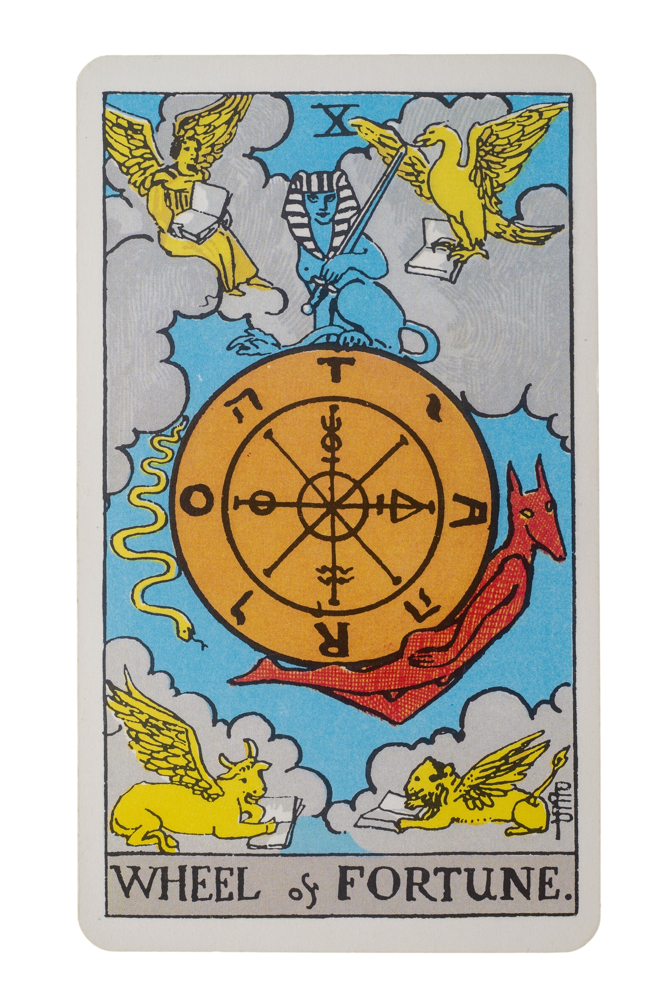 rider Waite wheel of fortune tarot card
