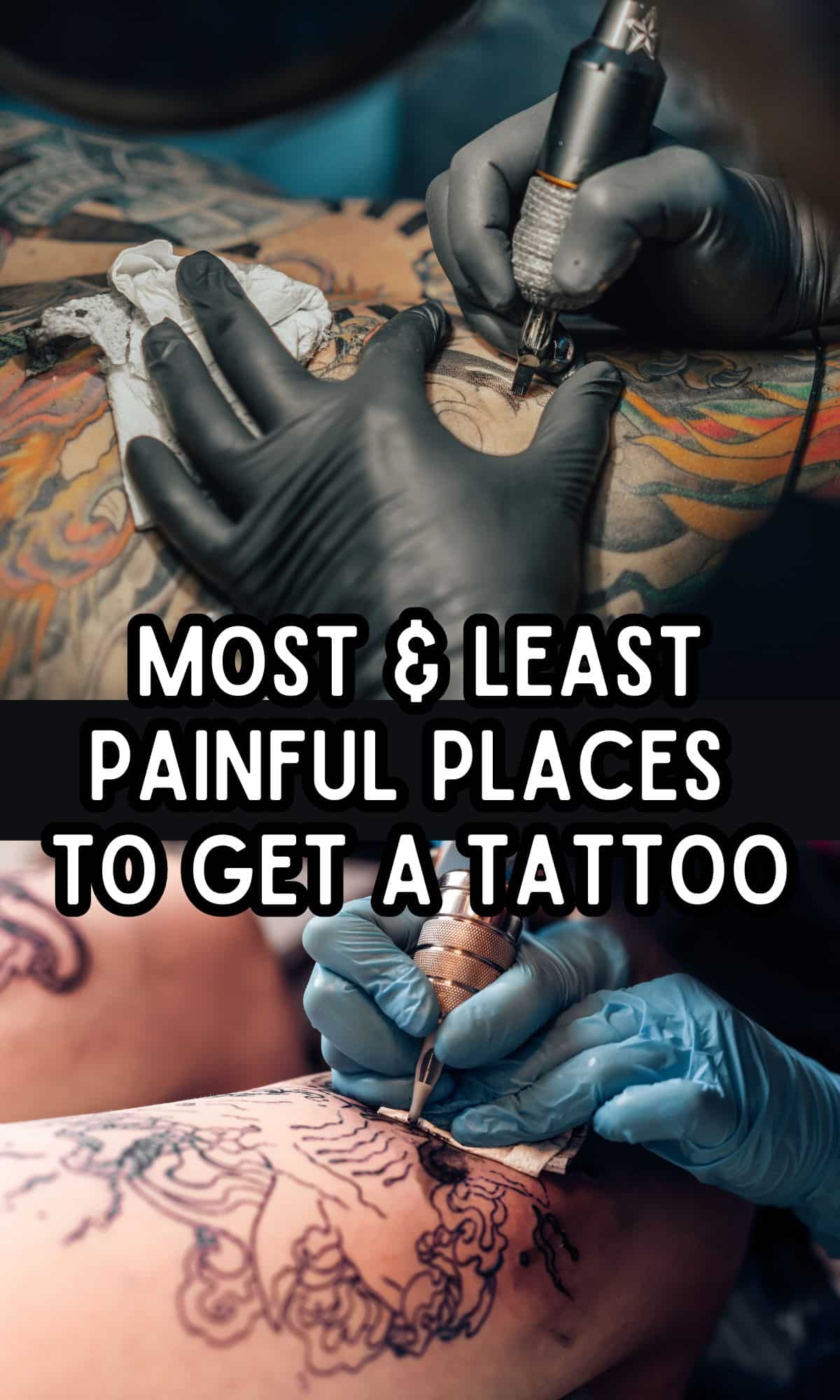 most and least painful places to get a tattoo, tattoo pain ratings 