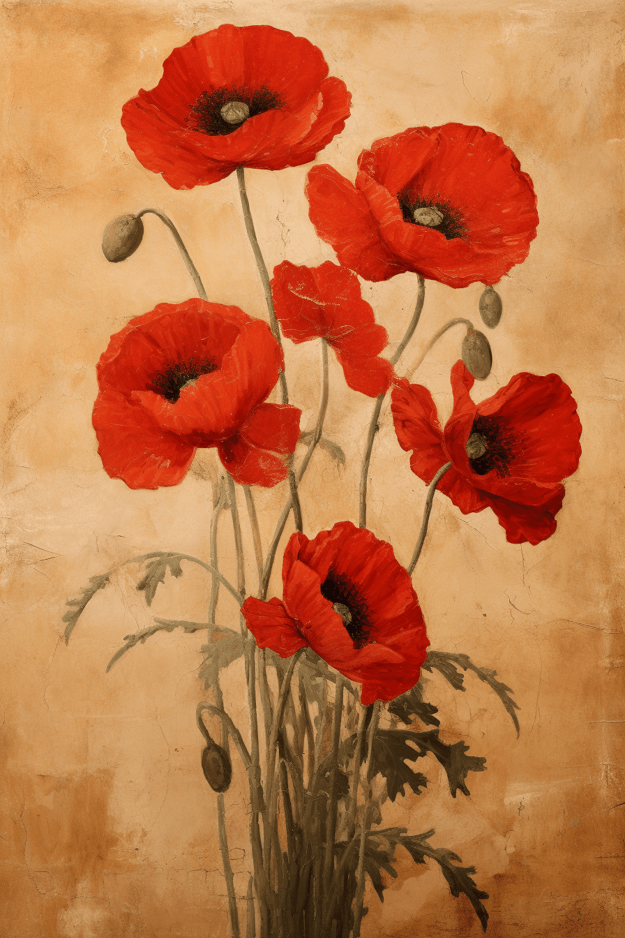 ancient poppies art work