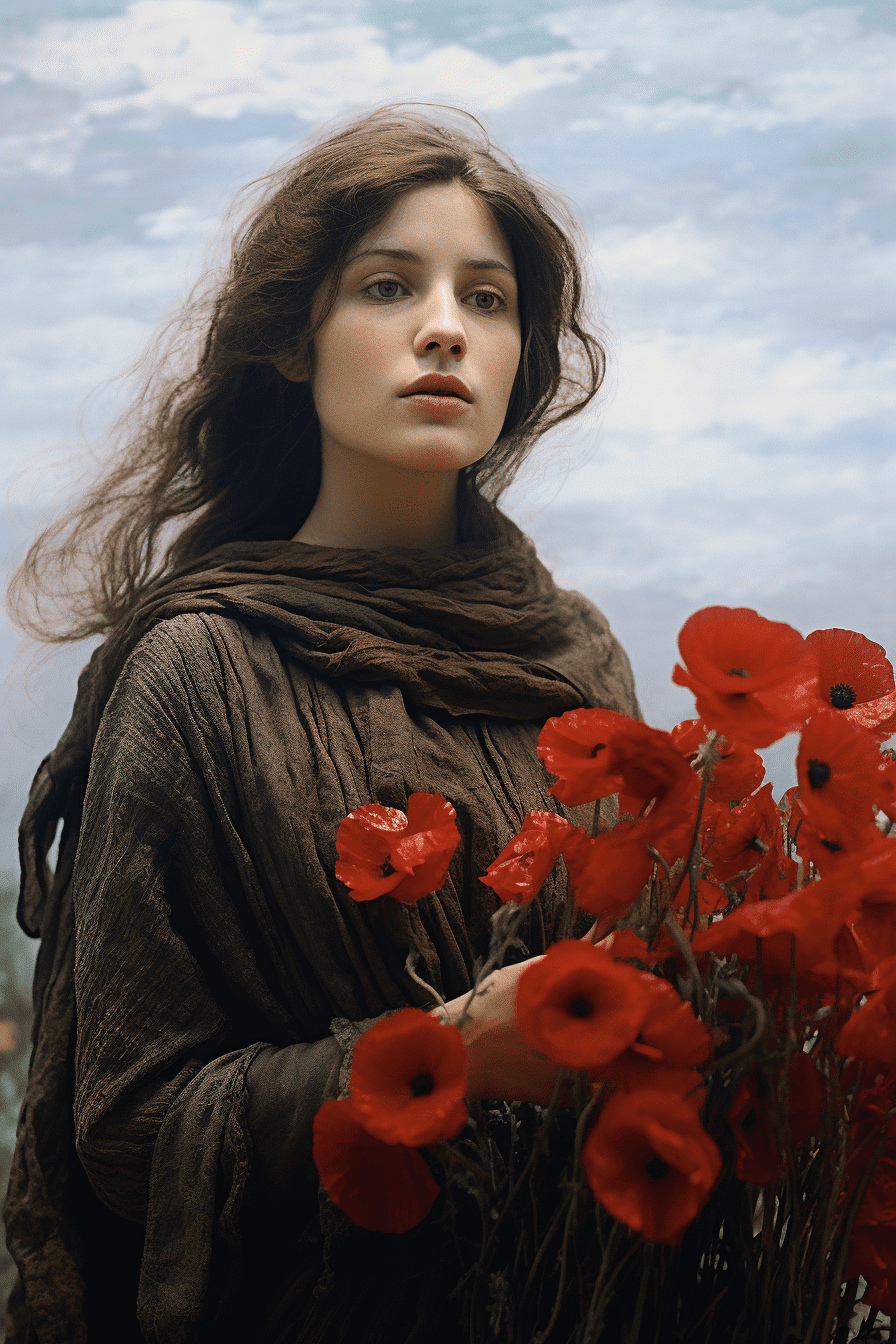 woman among the poppies