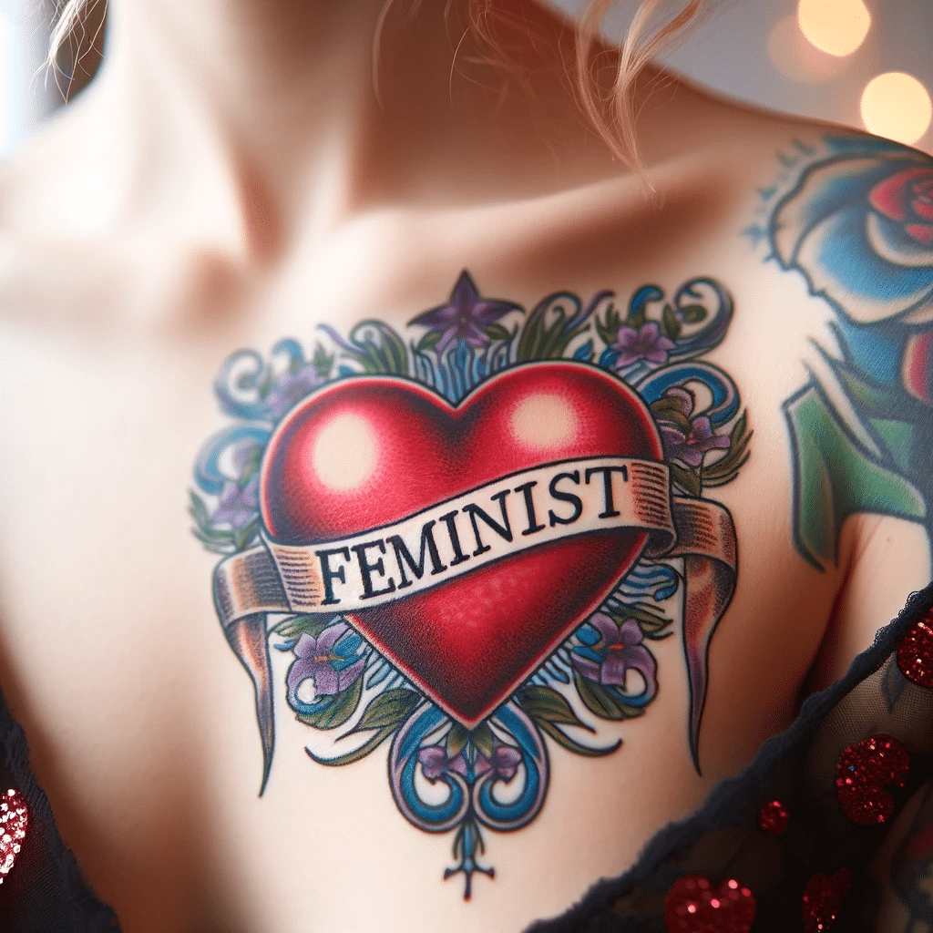 feminist heart tattoo 