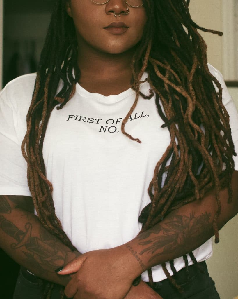 first of all, no. feminist t shirt 