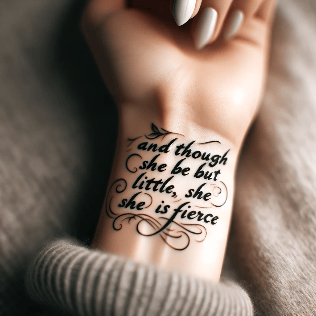 and though she be but little she is fierce tattoo 