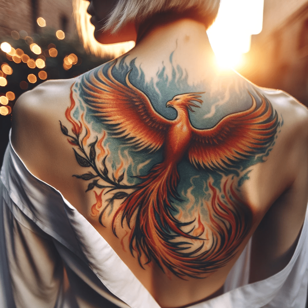 phoenix tattoo on back 