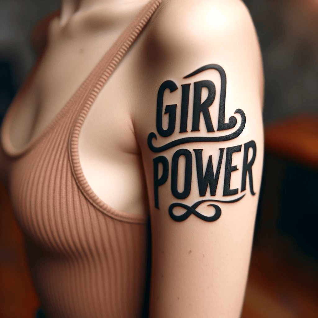 girl power tattoo with infinity symbol 