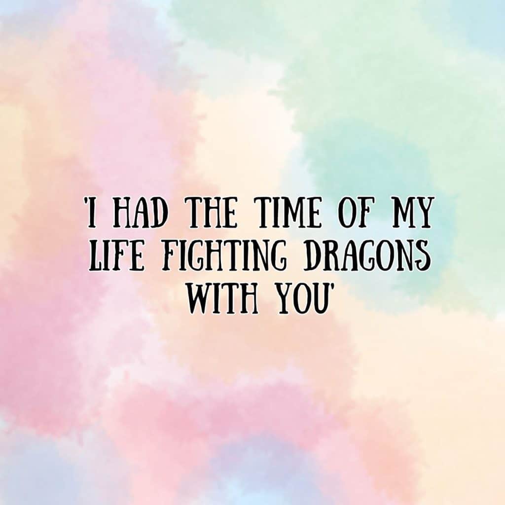 I had the time of my life fighting dragons with you