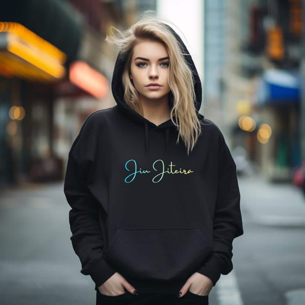 Girl wearing hoodie
