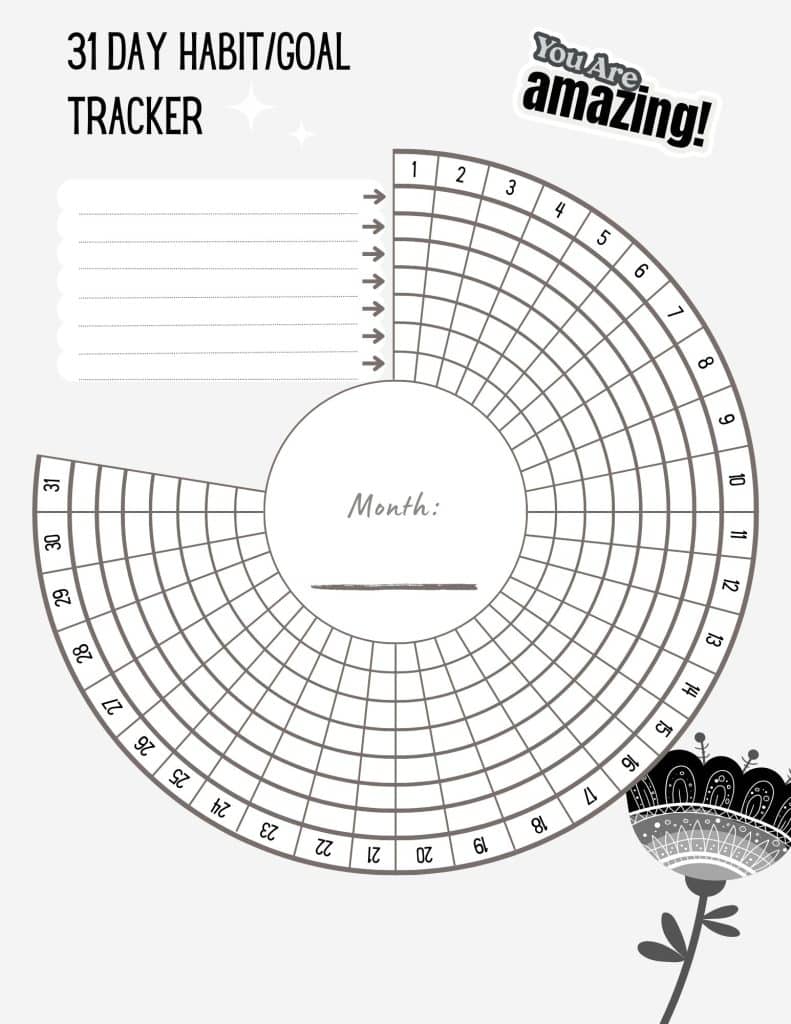 monthly habit tracker printable