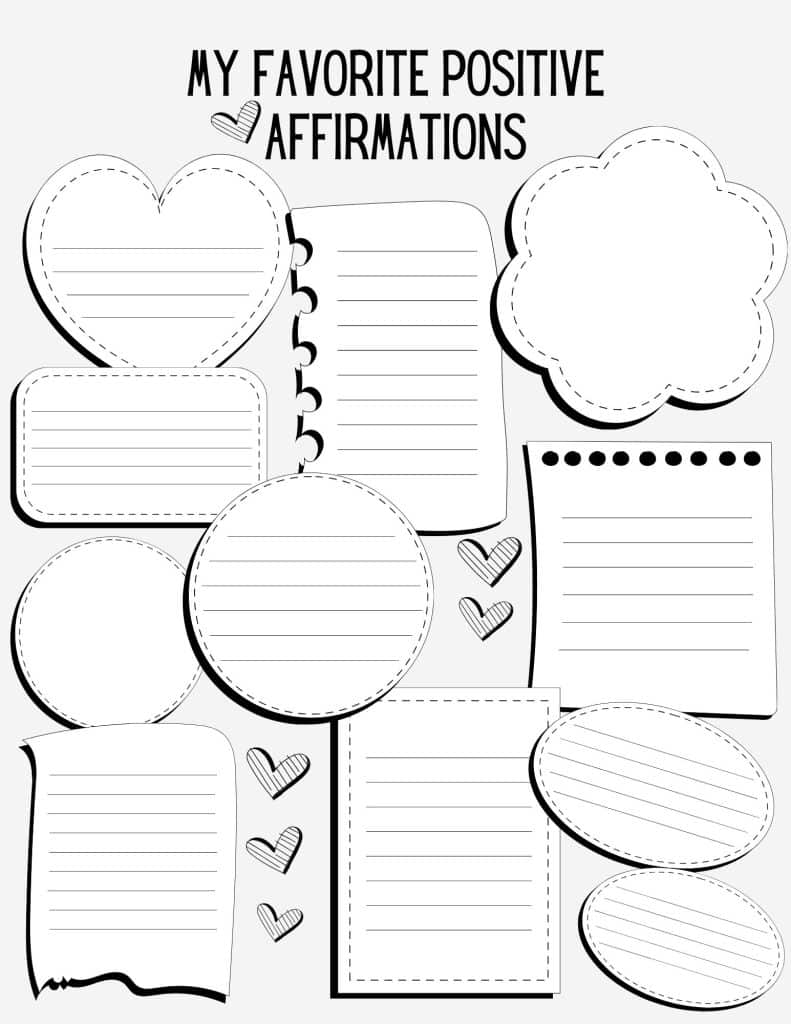 favorite affirmations page printable