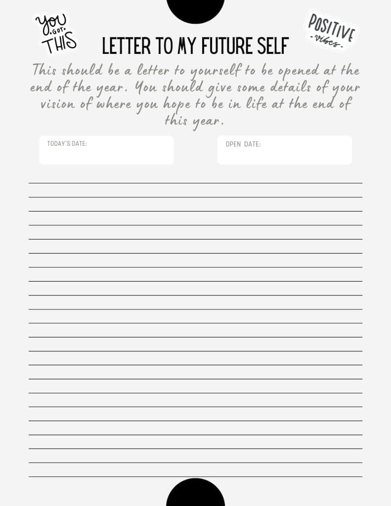 letter to my future self printable