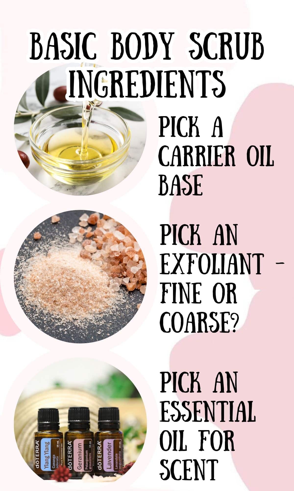 body scrub ingredients formula to make any type of homemade body scrub 