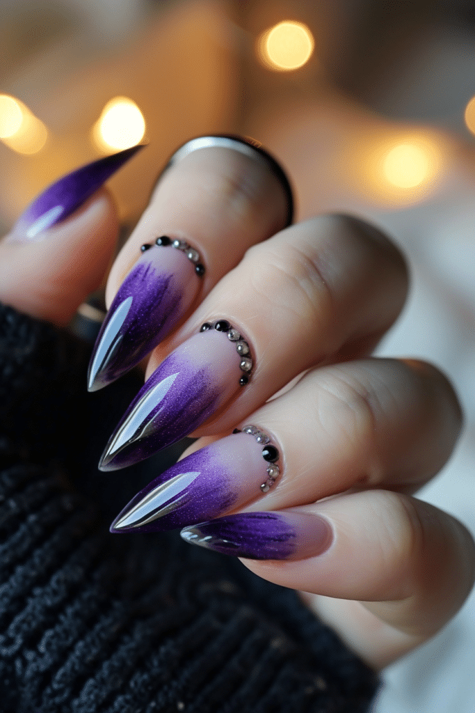 ombre purple valentine nails designs