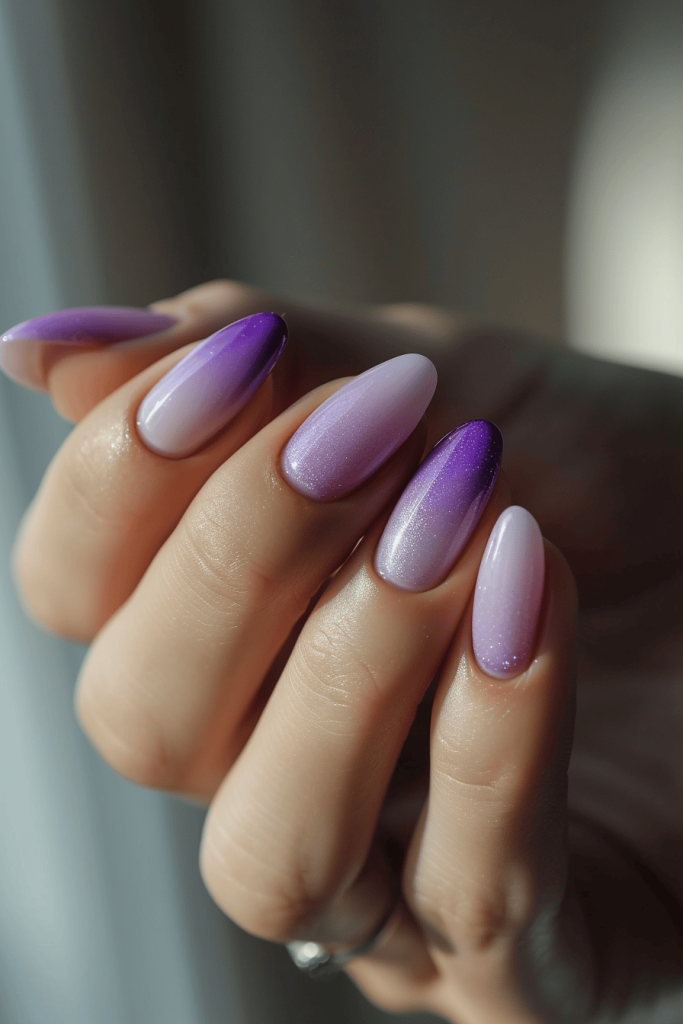 subtle purple ombre valentine nails designs