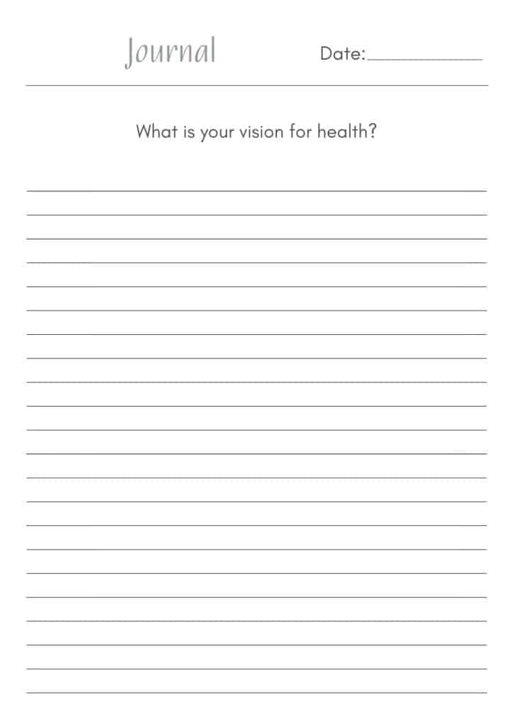 vision board journal page