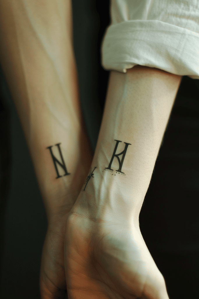 matching roman numeral tattoos