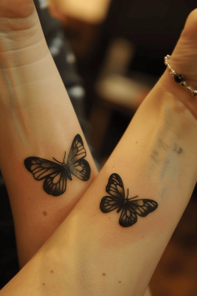 matching butterfly tattoos for best friends