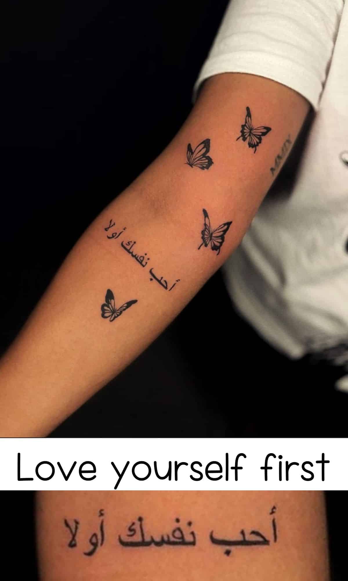 love yourself first arabic tattoo