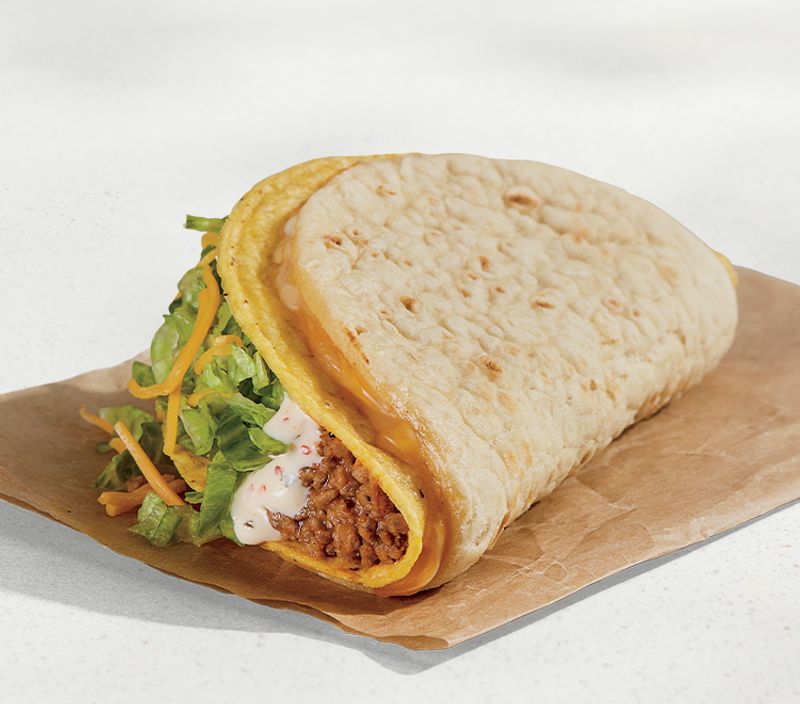 Cheesy Gordita Crunch with Black Beans
