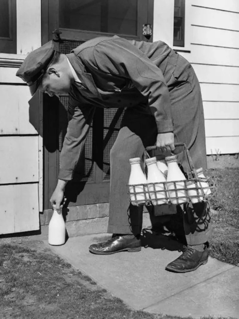 Milkman Making Early Morning Deliveries (1950s)