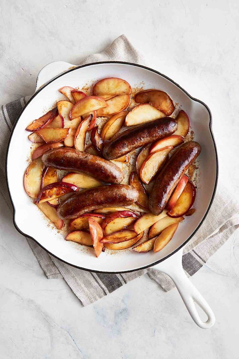 Fried Apples and Pork Sausage