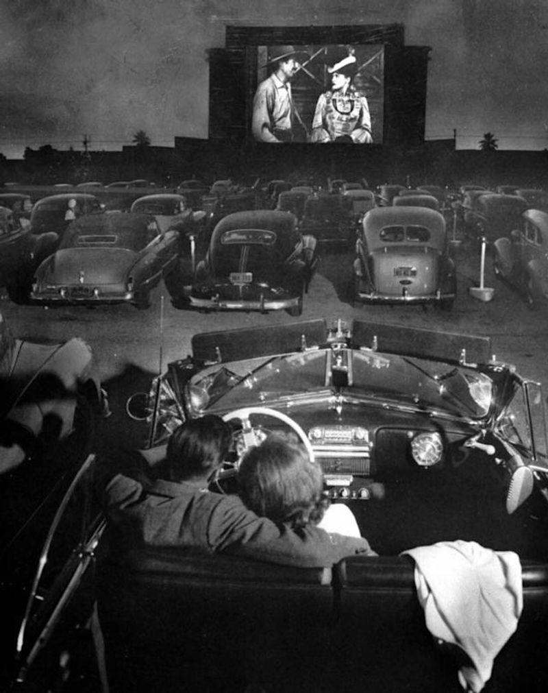 A Drive-In Movie on a Summer Night (1950s)