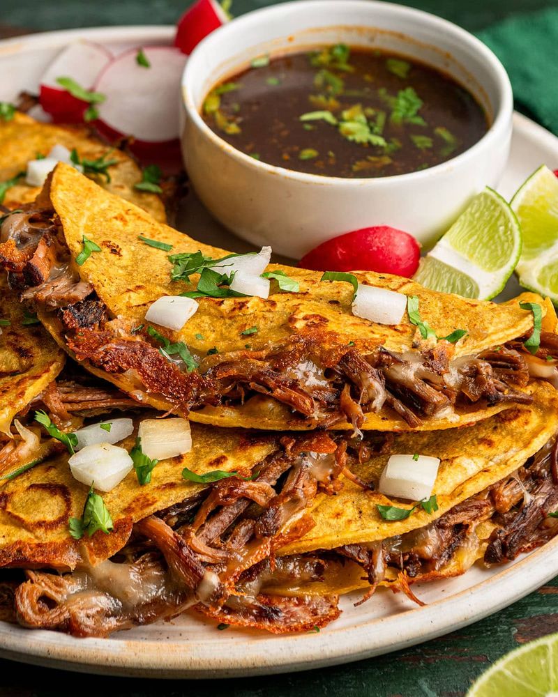 Birria Tacos with Salsa Roja (Mexico)