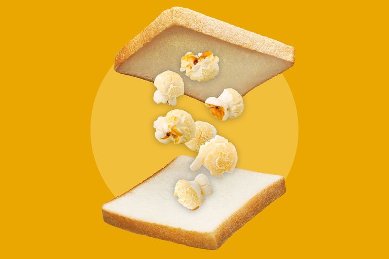 Popcorn, Cayenne, Sardine, Ketchup, and Parmesan Sandwich