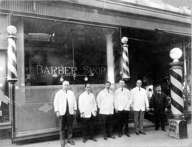 A Barber Shop on Main Street (1940s)