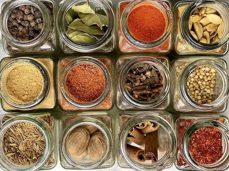 Spices Like Pepper, Cinnamon, and Saffron