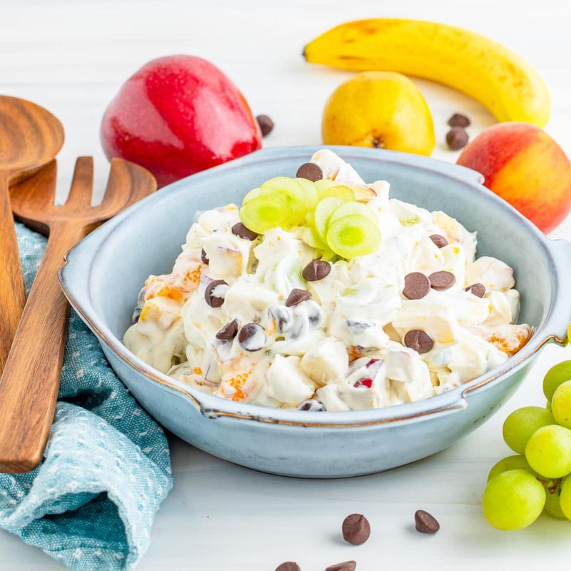 Canned Fruit Salad with Mayonnaise
