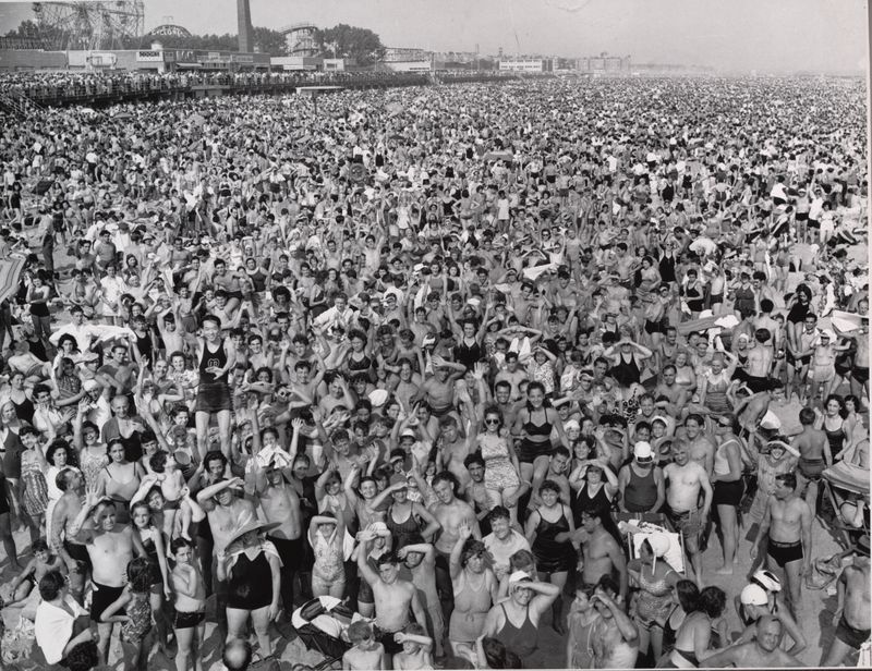 Coney Island Beach Crowds (1940s)