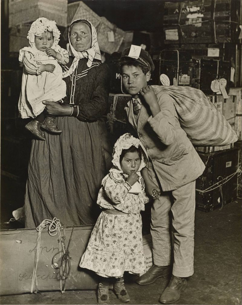 Immigrant Families Arriving at Ellis Island