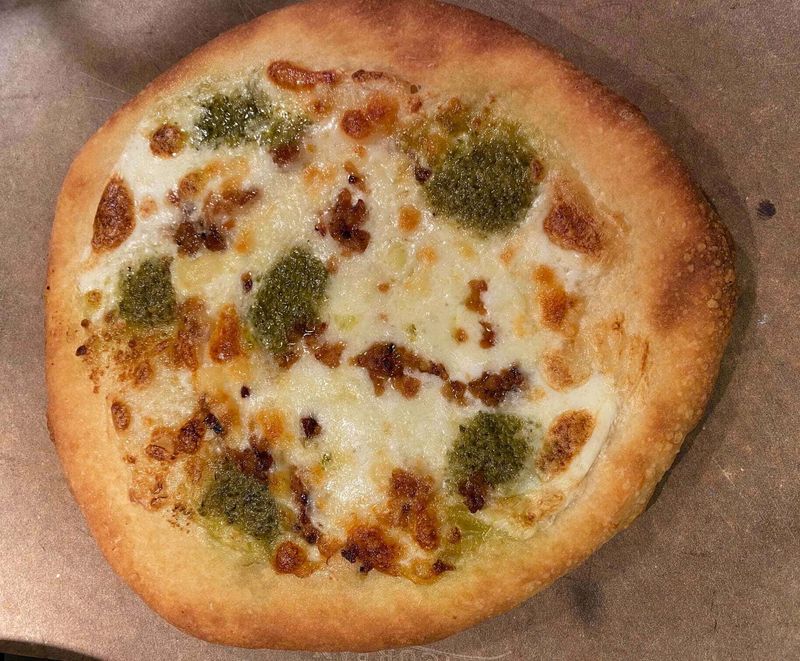 Trader Joe's Roasted Garlic and Pesto Pizza with Deep-Fried Crust
