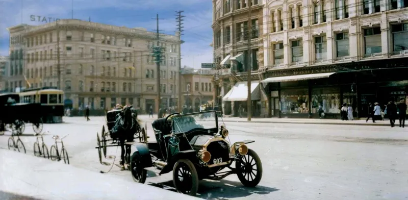 Early Automobiles on Main Street