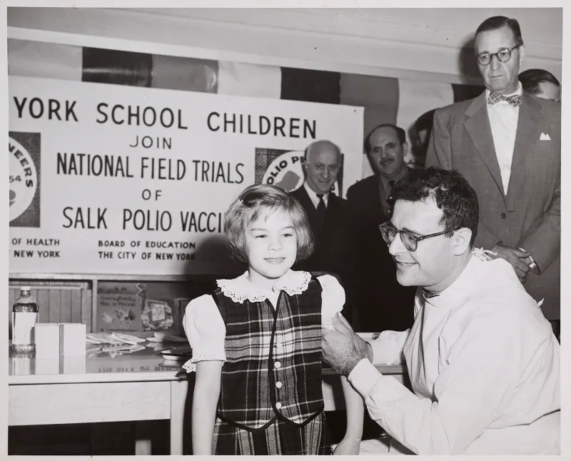 Children Receiving Polio Vaccines at School (1955)