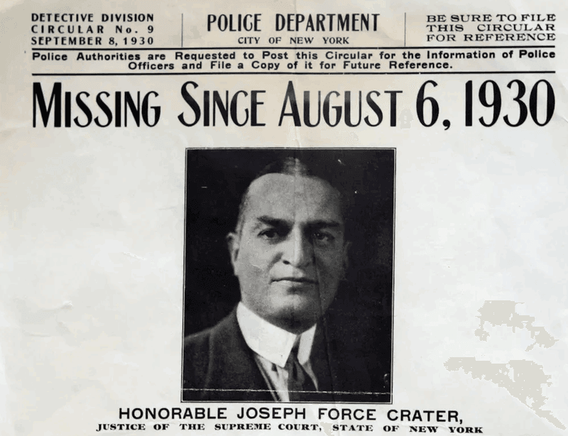 The Mysterious Disappearance of Judge Joseph Crater