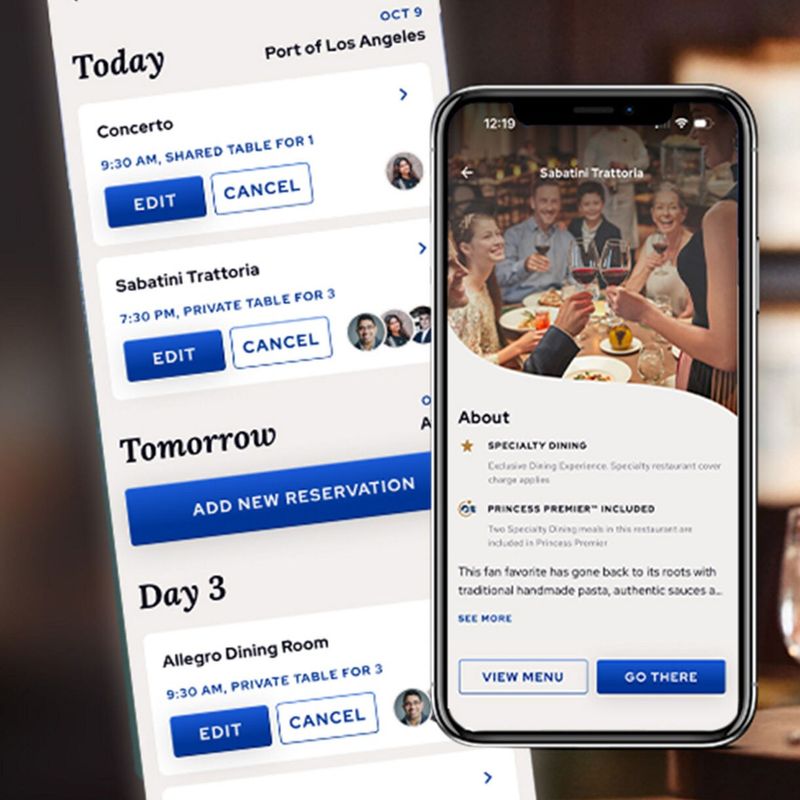 Use the Cruise App for Dining Updates