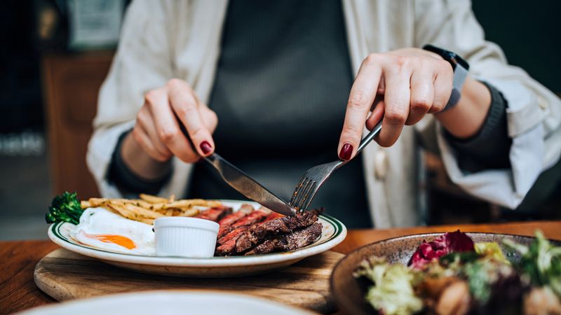 Cutting the Entire Steak All at Once